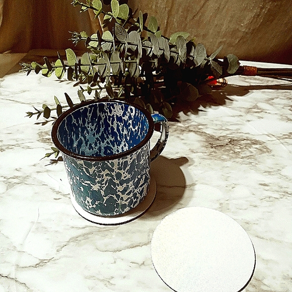 NWOT 100 pcs Sub Blanks | Coaster Round | 3.5" Fabric Top Black Rubber Bottom(2) - Picture 4 of 8